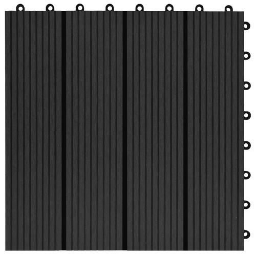 Terrassefliser 22 stk. 30 x 30 cm 2 m2 WPC sort