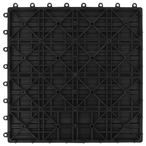 Terrassefliser 22 stk. 30 x 30 cm 2 m2 WPC sort