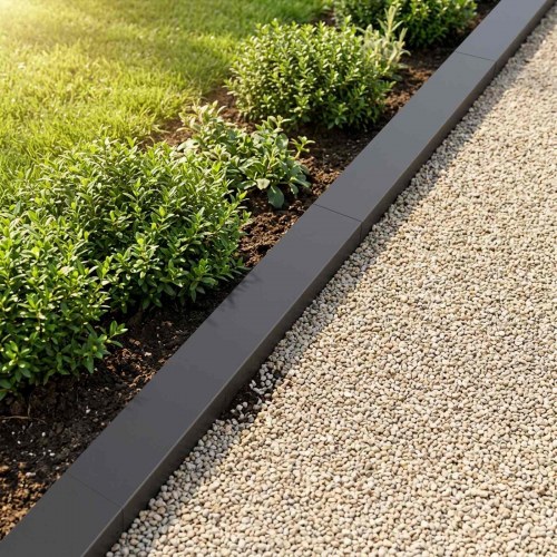 Dækprofil til havekant 2 stk. 100 x 10 x 5 cm - sort
