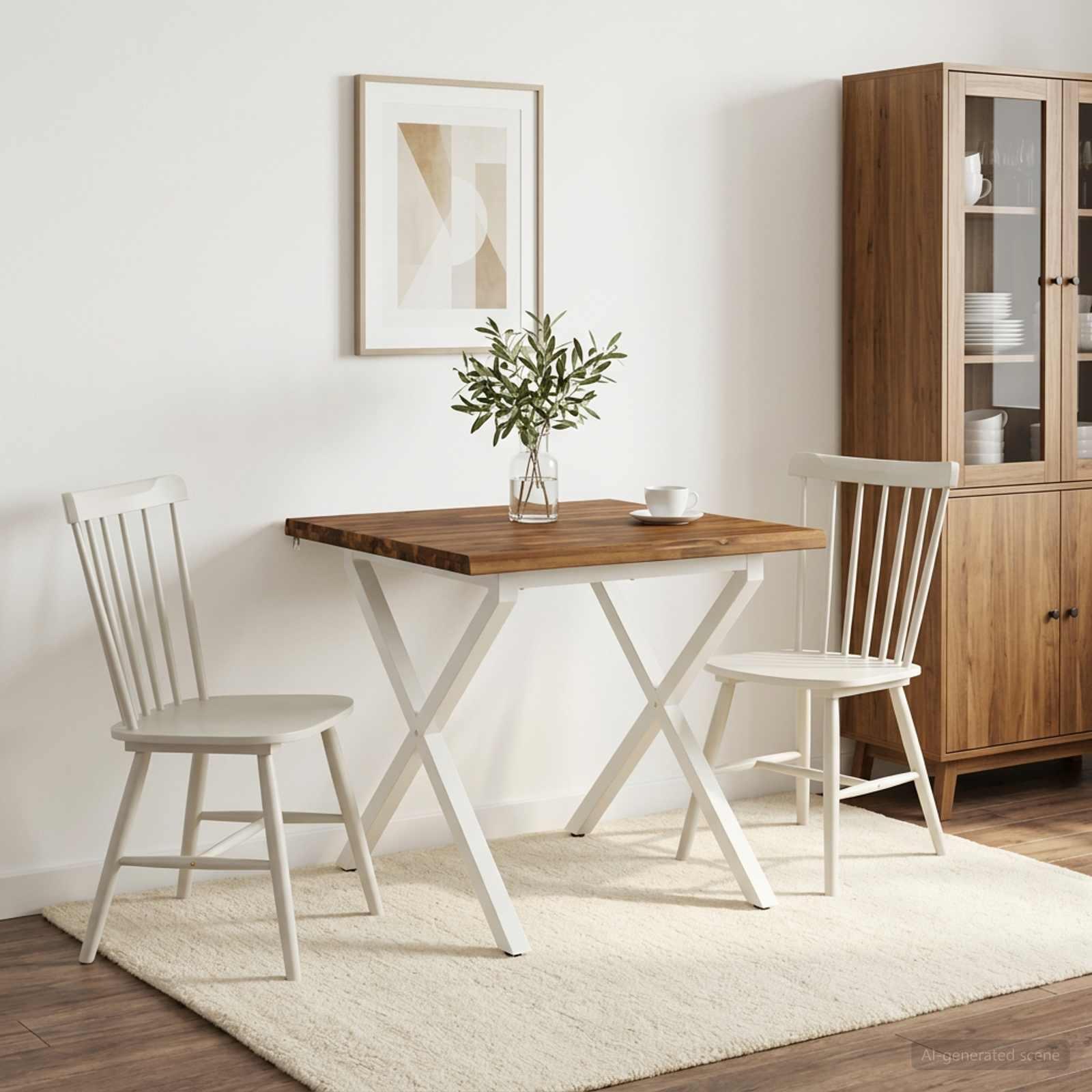 vidaXL Dining table med live edge 80 x 80 x 75 cm Massivt Akacietræ