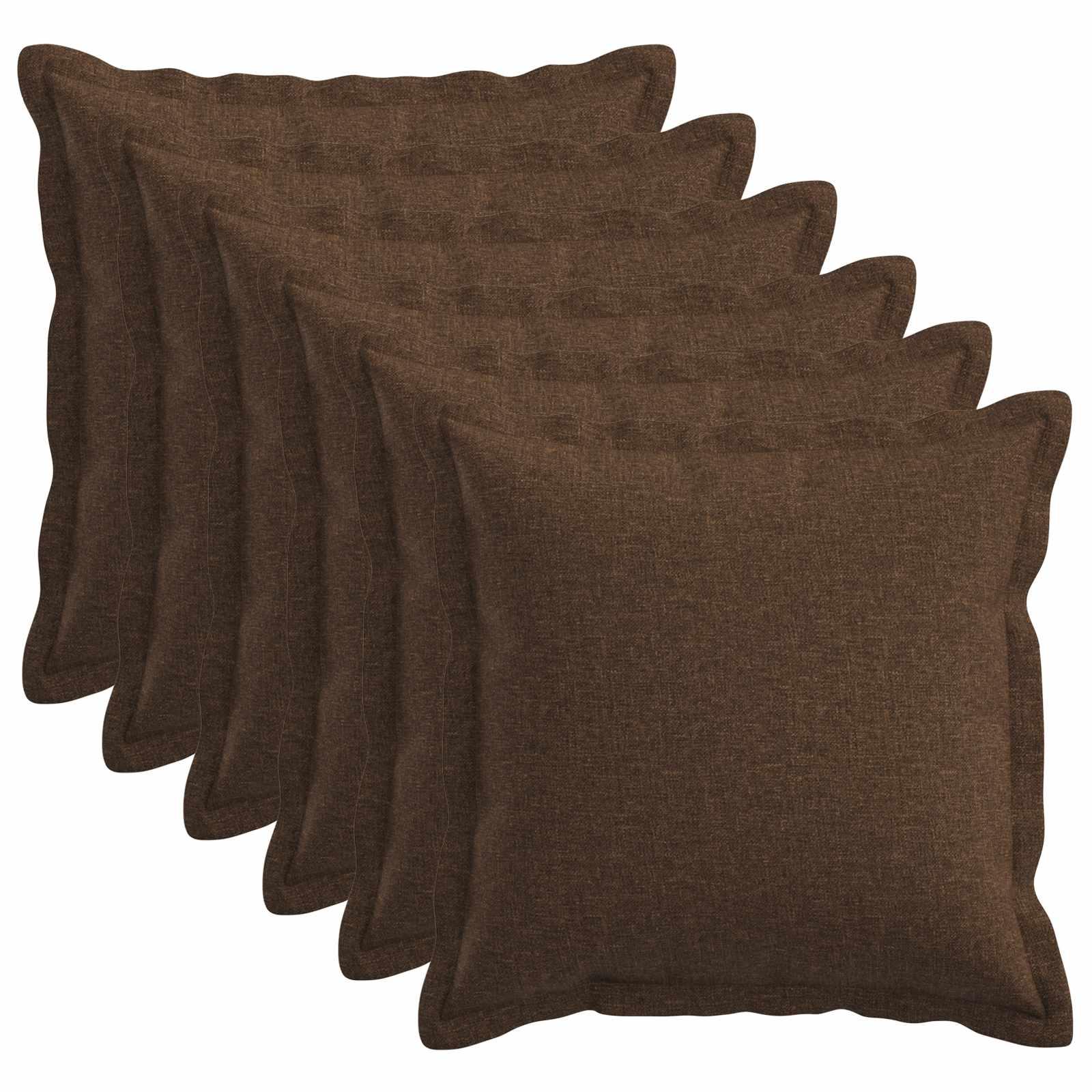 Pudebetræk HOUTEN 6 stk. 50 x 50 cm - brun