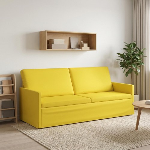 3-personers sofa i lys gul stof - 190 x 81 x 82 cm