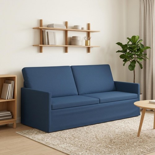 3-personers sofa i blå stof - 190 x 81 x 82 cm