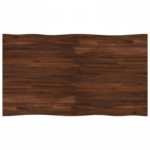 Spisebord med live edge 140 x 80 x 75 cm - mørk brun/hvid