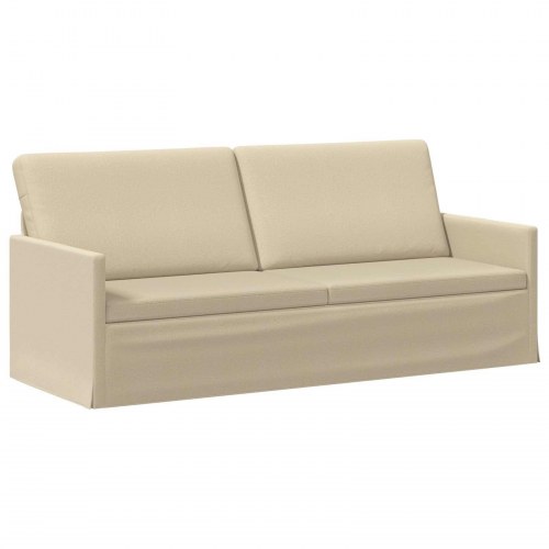 3-personers sofa i cremefarvet stof - 190 x 81 x 82 cm
