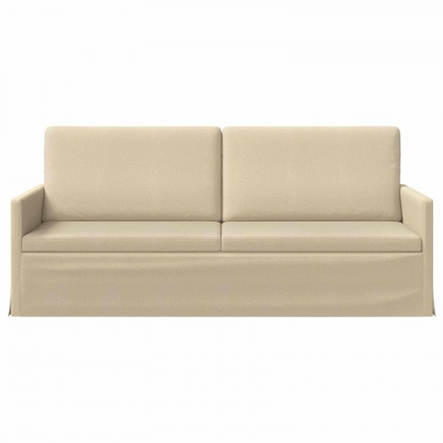 3-personers sofa i cremefarvet stof - 190 x 81 x 82 cm