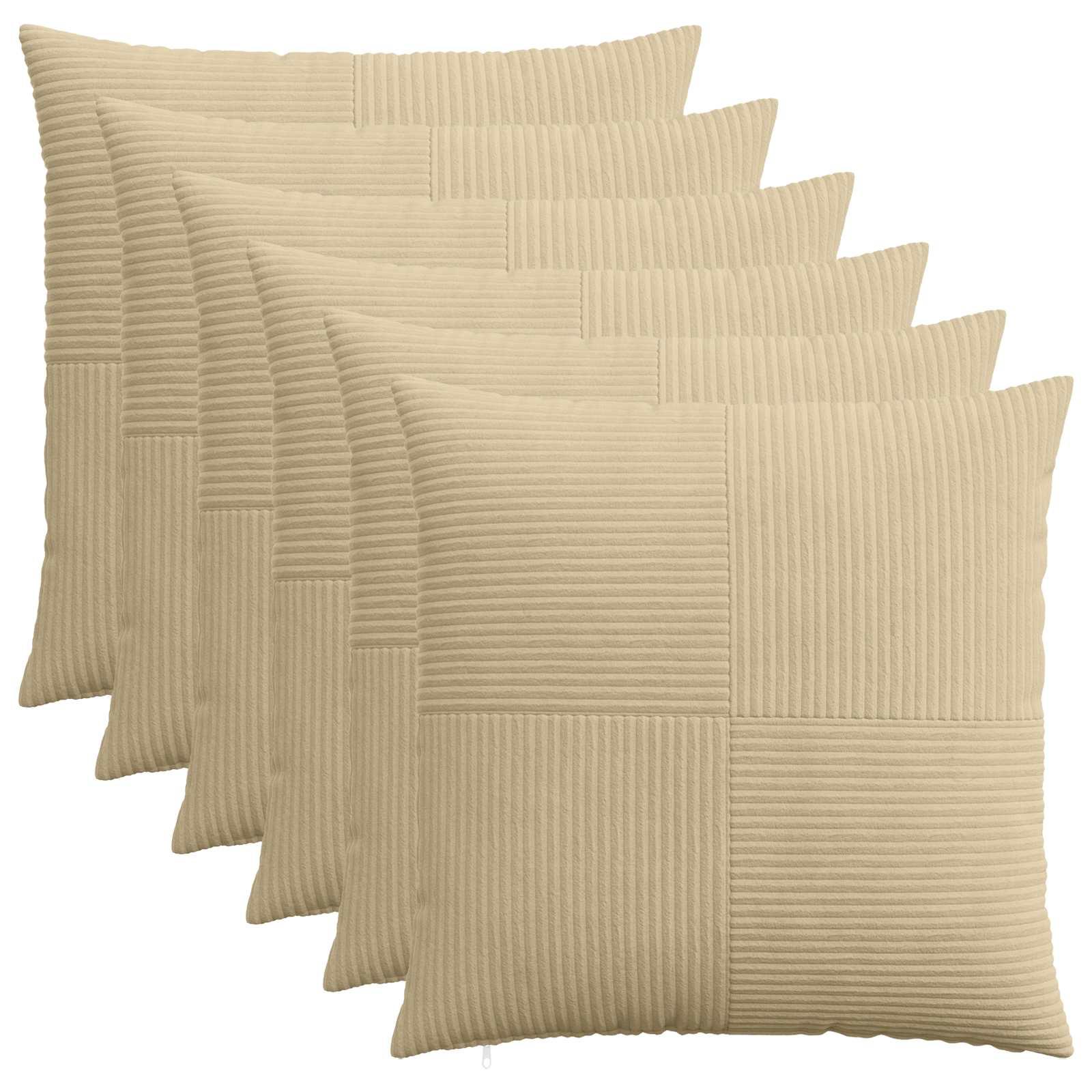 vidaXL Pudebetræk 6 stk. ALMELO Grågrøn 80 x 80 cm cordfløjl