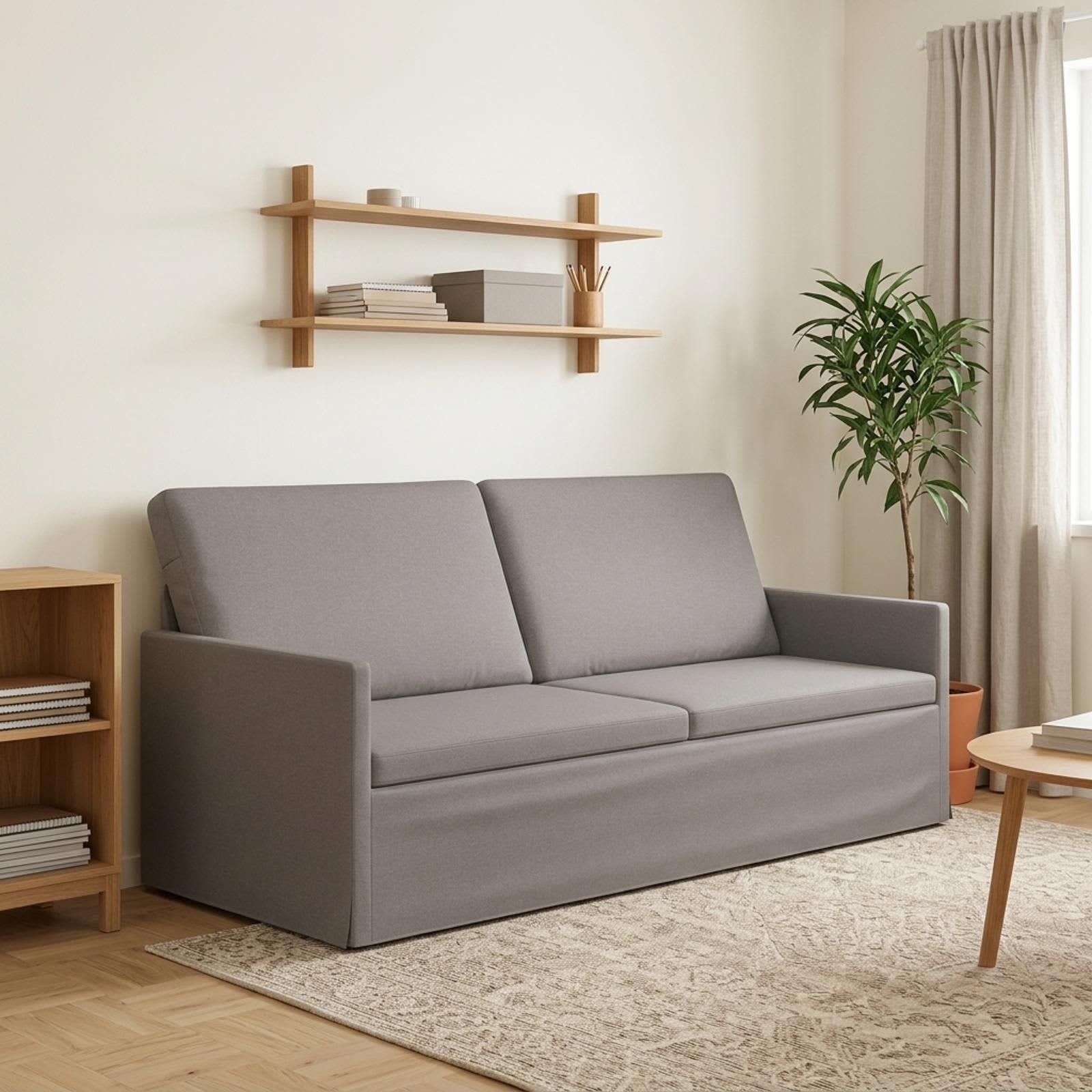 3-personers sofa i gråbrun stof - 190 x 81 x 82 cm