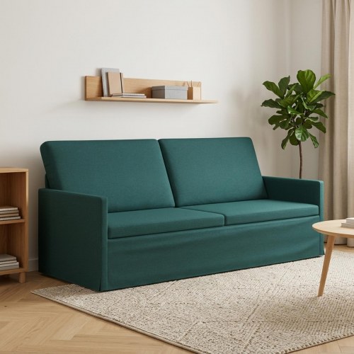 3-personers sofa mørkegrøn stof 190 x 81 x 82 cm