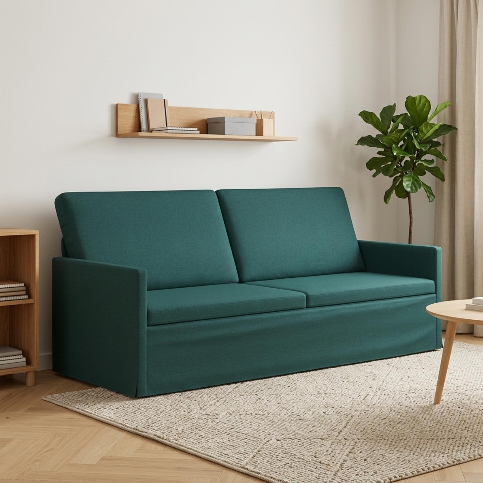 3-personers sofa mørkegrøn stof 190 x 81 x 82 cm
