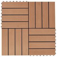 Terrassefliser 22 stk. 30 x 30 cm 2 m2 WPC teakfarve