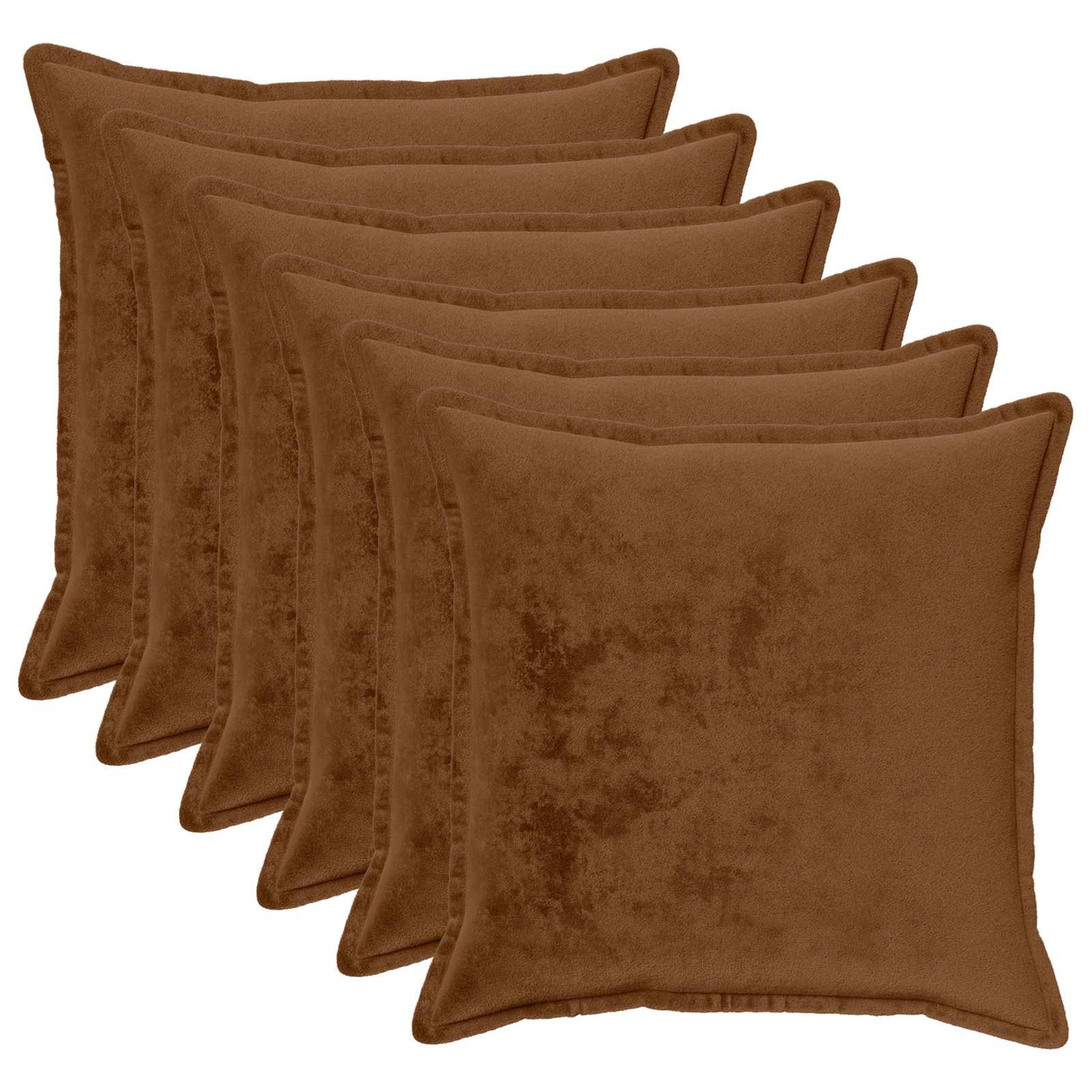 vidaXL Pudebetræk 6 stk. HOUTEN Lys Brun 80 x 80 cm Flannel