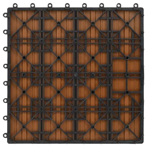 Terrassefliser 22 stk. 30 x 30 cm 2 m2 WPC teakfarve