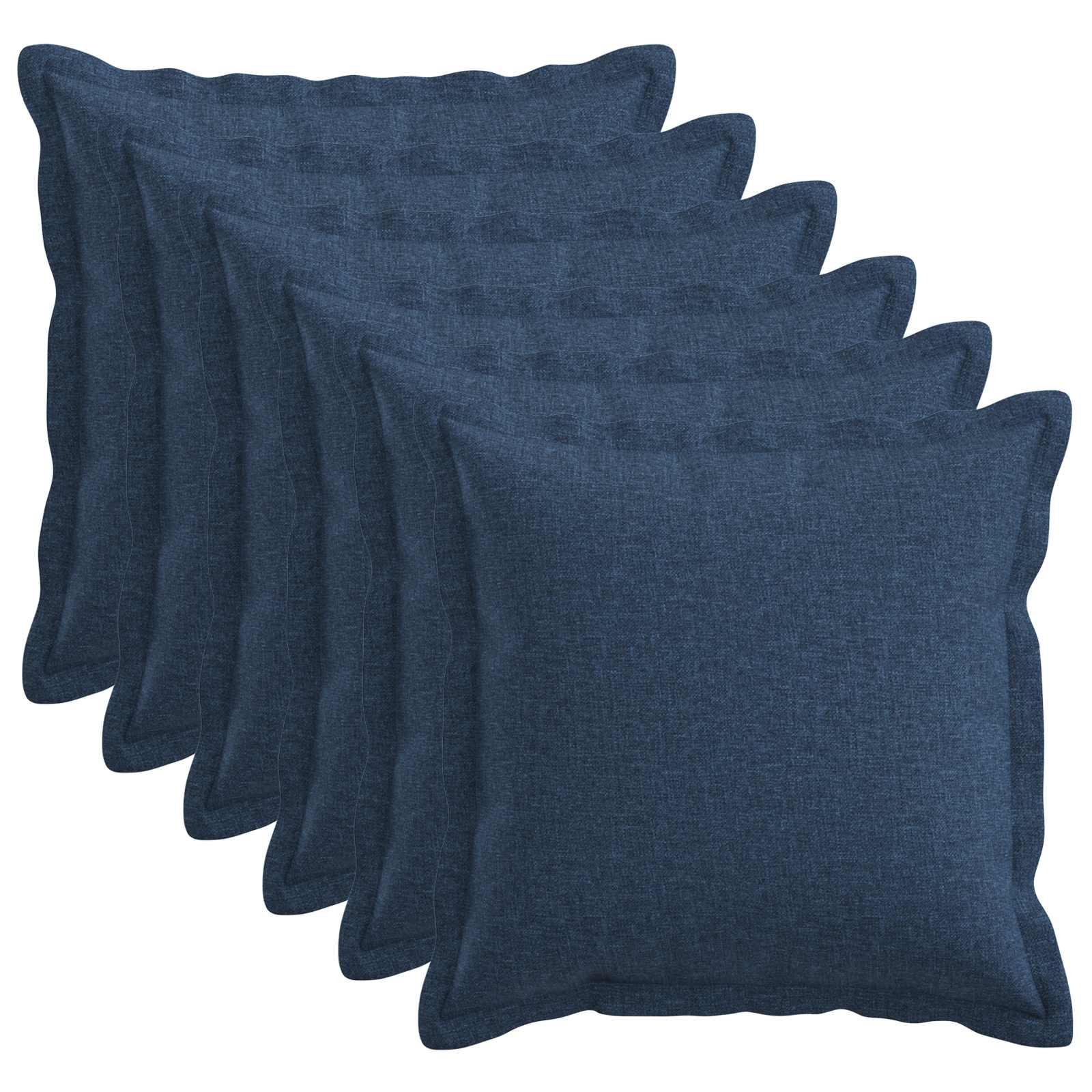 vidaXL Pudebetræk 6 stk. HOUTEN Blå 40 x 40 cm Faux Linned
