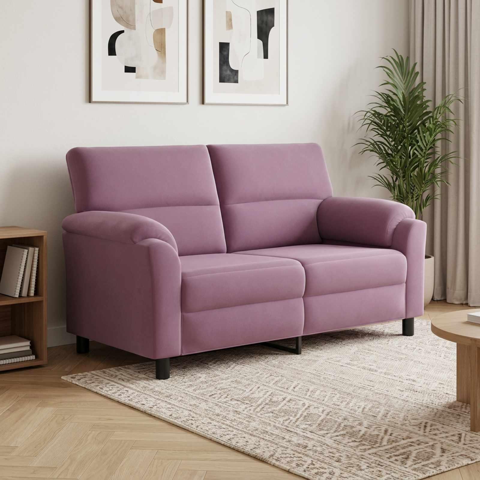 2-personers sofa i fløjl - lilla, 174 x 85 x 93 cm