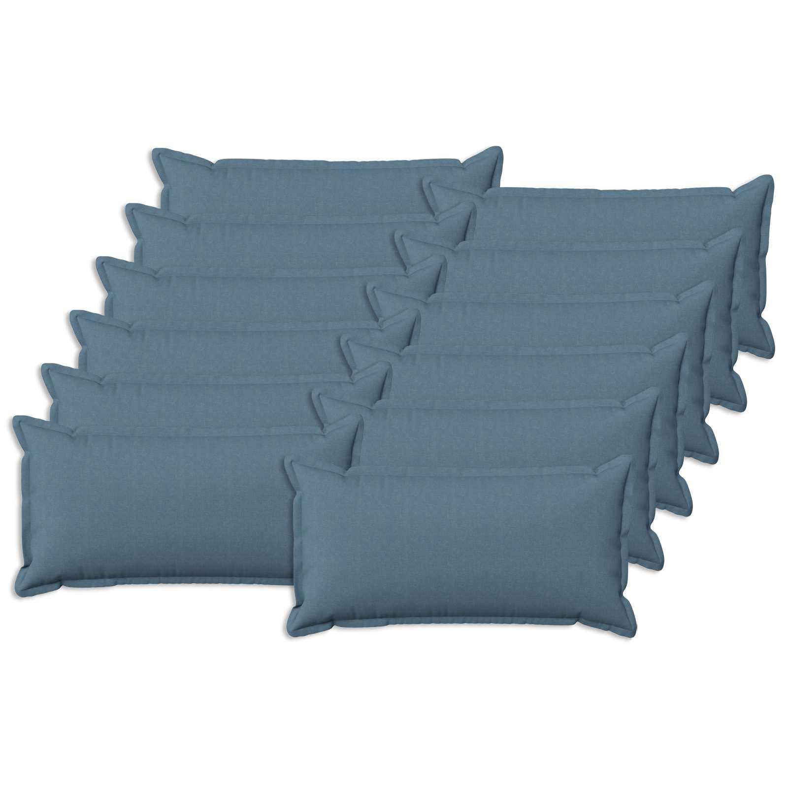 vidaXL Pudebetræk 12 stk. HOUTEN Jeans blå 40 x 80 cm Faux Linned