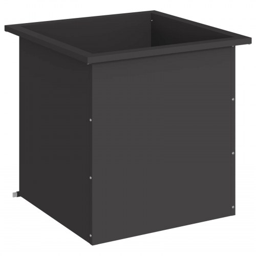 Plantekasse med LED i stål - sort 50 x 50 x 48 cm