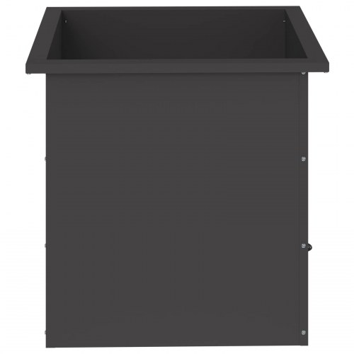Plantekasse med LED i stål - sort 50 x 50 x 48 cm