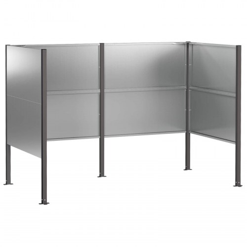 Affaldsbeholderskjuler i galvaniseret stål - sølv, 167 x 85 x 113 cm