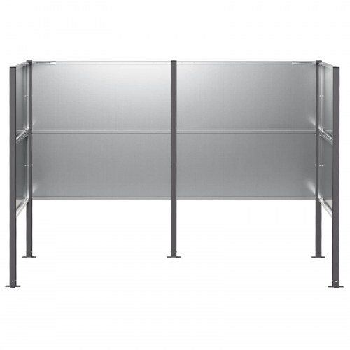 Affaldsbeholderskjuler i galvaniseret stål - sølv, 167 x 85 x 113 cm