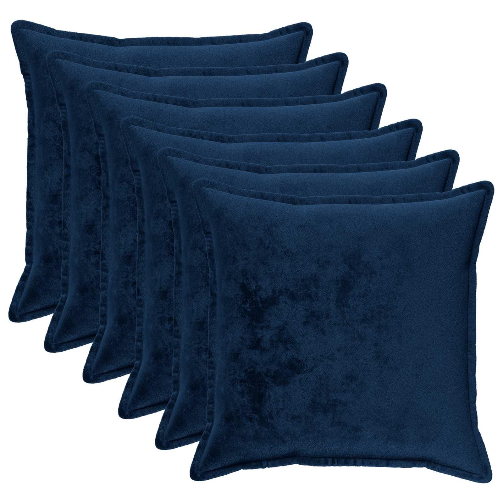vidaXL Pudebetræk 6 stk. HOUTEN Mørkeblå 80 x 80 cm Flannel