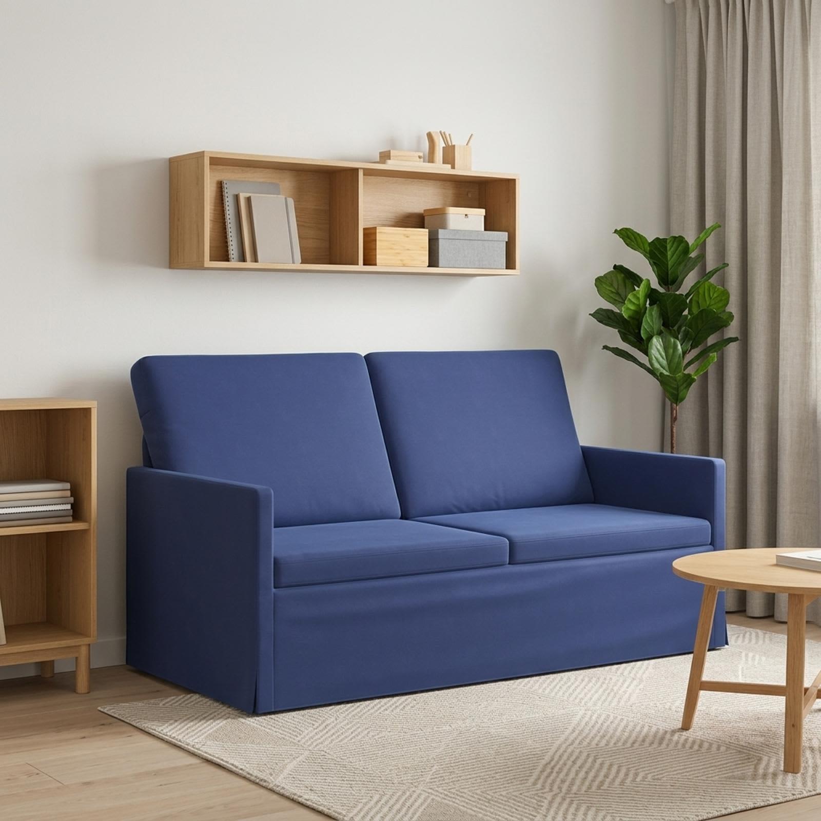 2-personers sofa i velour - Politi blå, 150 x 81 x 82 cm