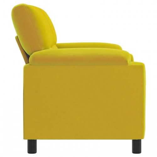 2-personers sofa i gul fløjl - 174 x 85 x 93 cm