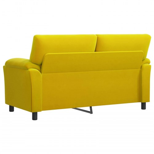 2-personers sofa i gul fløjl - 174 x 85 x 93 cm