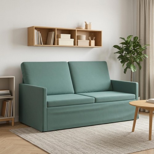 2-personers sofa havgrøn 150 x 81 x 82 cm velour