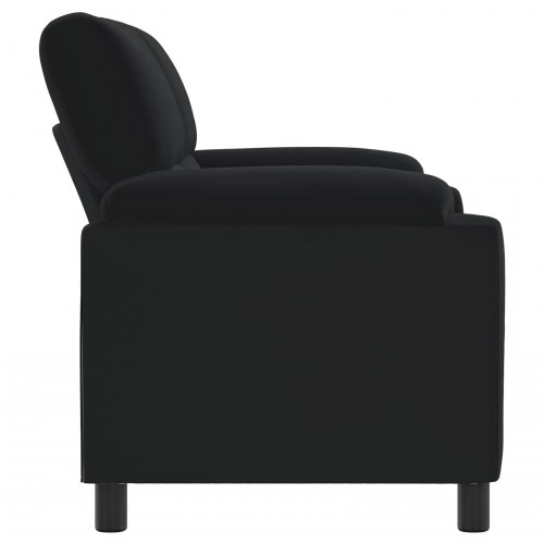 2-personers sofa i sort fløjl - 174 x 85 x 93 cm