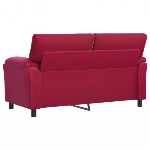2-personers sofa i vinrød fløjl - 174 x 85 x 93 cm