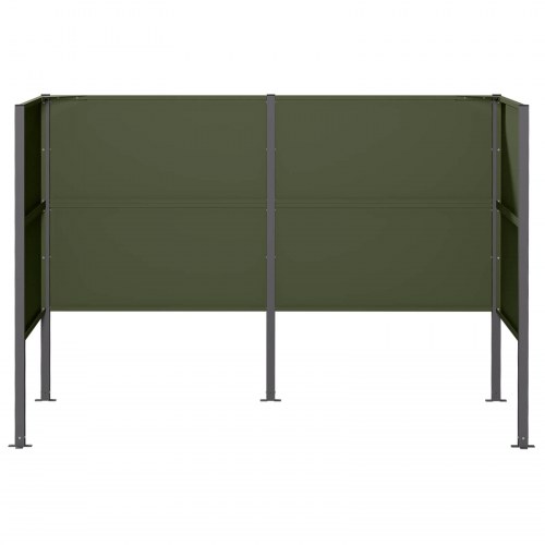 Affaldsbeholderskjuler i stål - olivengrøn 167 x 85 x 113 cm