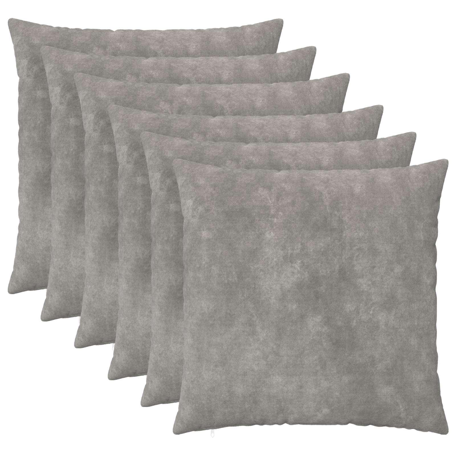 Pudebetræk HEERLEN 6 stk. lysegrå 60 x 60 cm