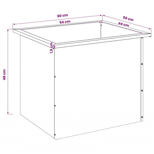 Plantekasse med LED - 2 stk., sort, 50 x 60 x 48 cm
