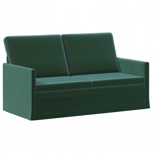 2-personers sofa i mørkegrøn velour - 150 x 81 x 82 cm