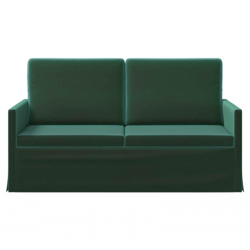 2-personers sofa i mørkegrøn velour - 150 x 81 x 82 cm