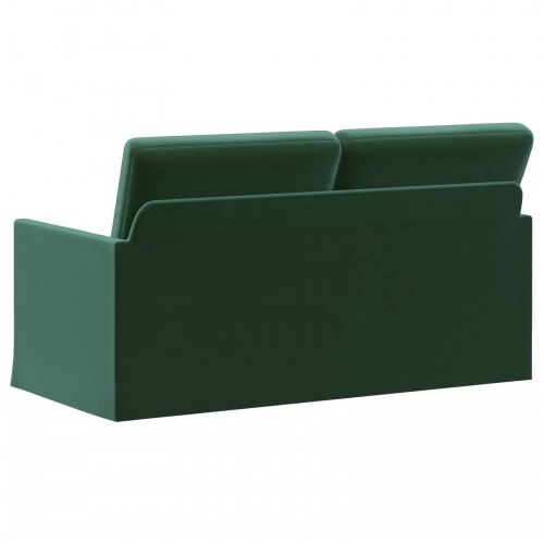 2-personers sofa i mørkegrøn velour - 150 x 81 x 82 cm