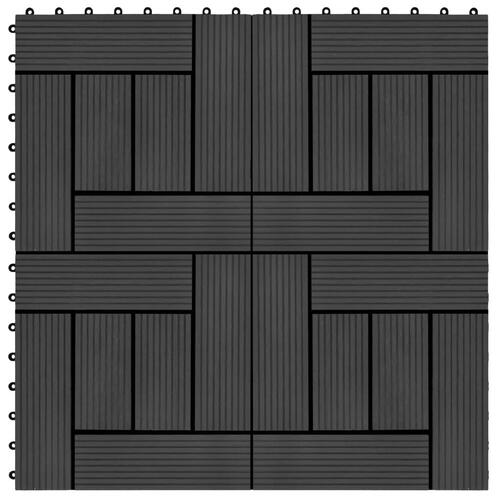 Terrassefliser 22 stk. 30 x 30 cm 2 m2 WPC sort