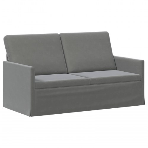 2-personers sofa i mørkegrå velour - 150 x 81 x 82 cm