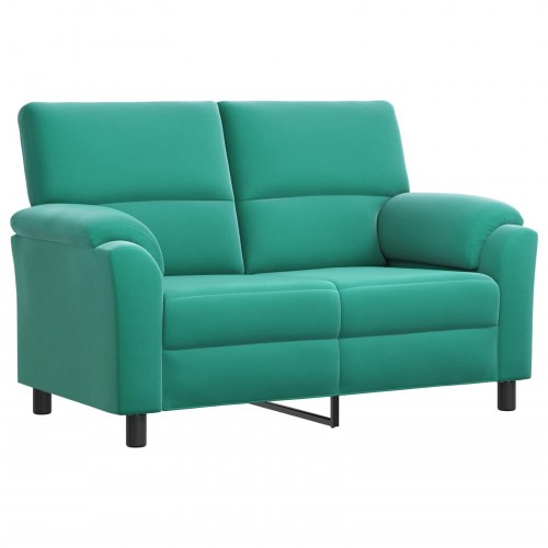 2-personers sofa i turkis fløjl - 154 x 85 x 93 cm