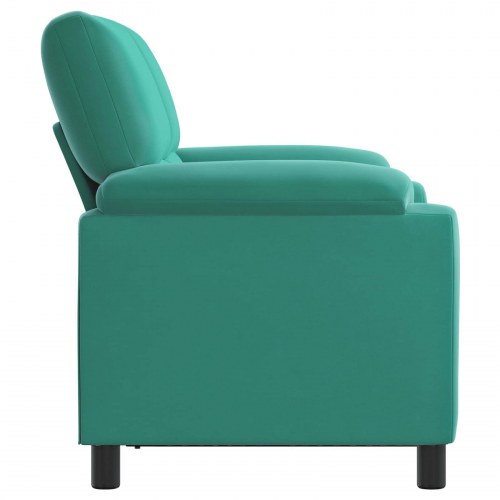 2-personers sofa i turkis fløjl - 154 x 85 x 93 cm