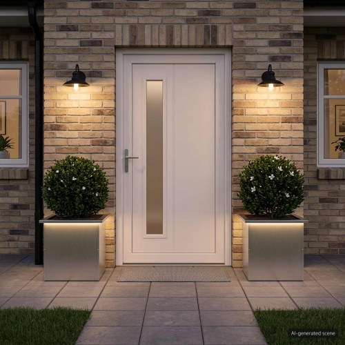 Plantekasse med LED 2 stk. - sølv 40 x 40 x 40 cm