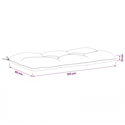 Bænkpude VIANEN - lys grøn 120 x 60 x 12 cm