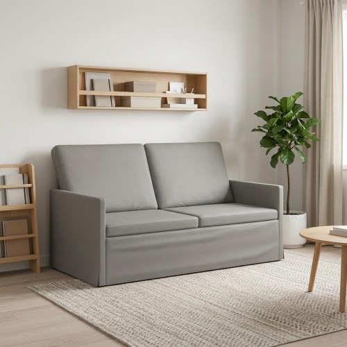 2-personers sofa i lysegrå velour - 150 x 81 x 82 cm