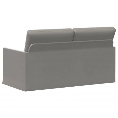 2-personers sofa i lysegrå velour - 150 x 81 x 82 cm