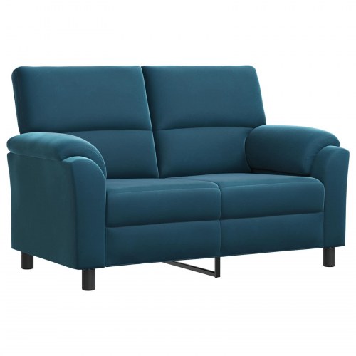 2-personers sofa i blå fløjl - 154 x 85 x 93 cm