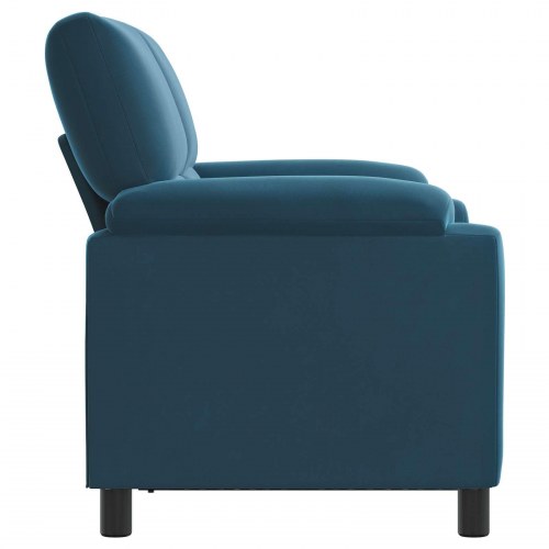 2-personers sofa i blå fløjl - 154 x 85 x 93 cm