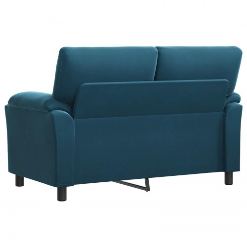 2-personers sofa i blå fløjl - 154 x 85 x 93 cm