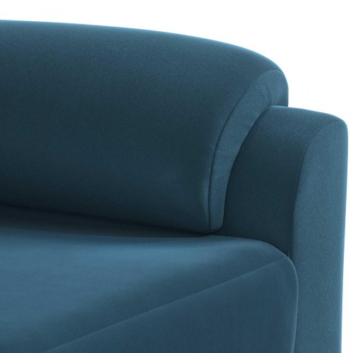 2-personers sofa i blå fløjl - 154 x 85 x 93 cm