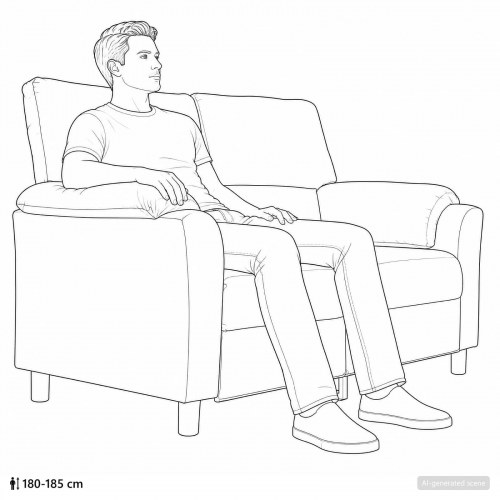 2-personers sofa i blå fløjl - 154 x 85 x 93 cm